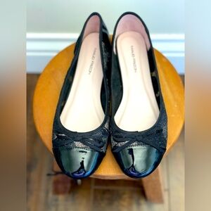 Black patent lace ballerina size 39